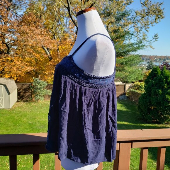 Cami Navy Blue Floral CRIMSON IN GRACE Sz M - Picture 5 of 9